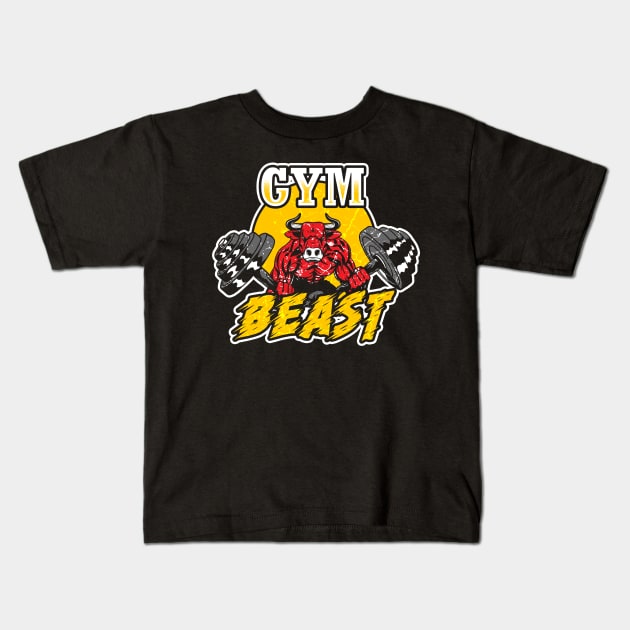 Gym Beast Kids T-Shirt by Mila46